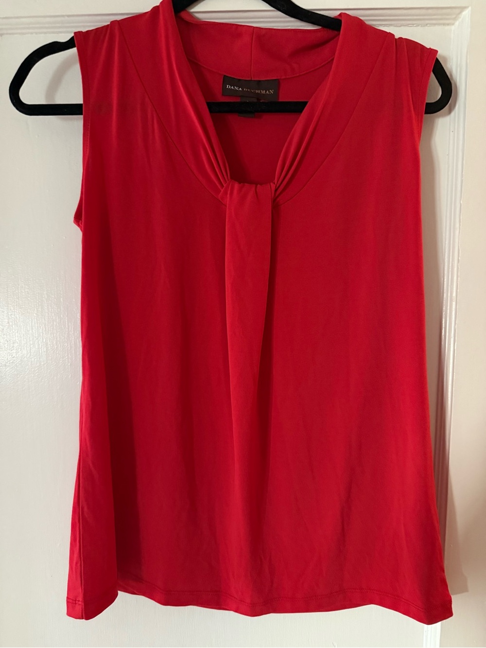 Dana Buchman Vibrant Red Knot-Front Sleeveless Camisole